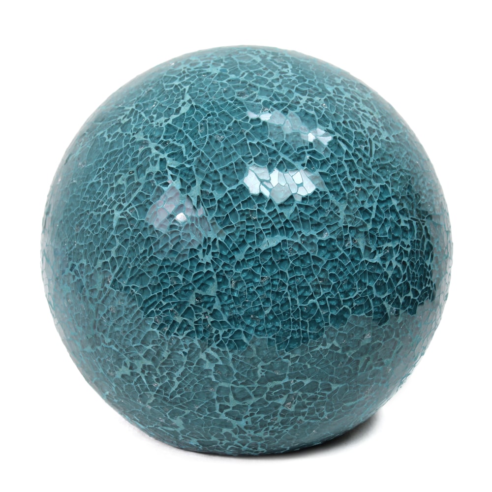 Simple Designs 1 Light Mosaic Stone Ball Table Lamp, 7.75inH, Teal