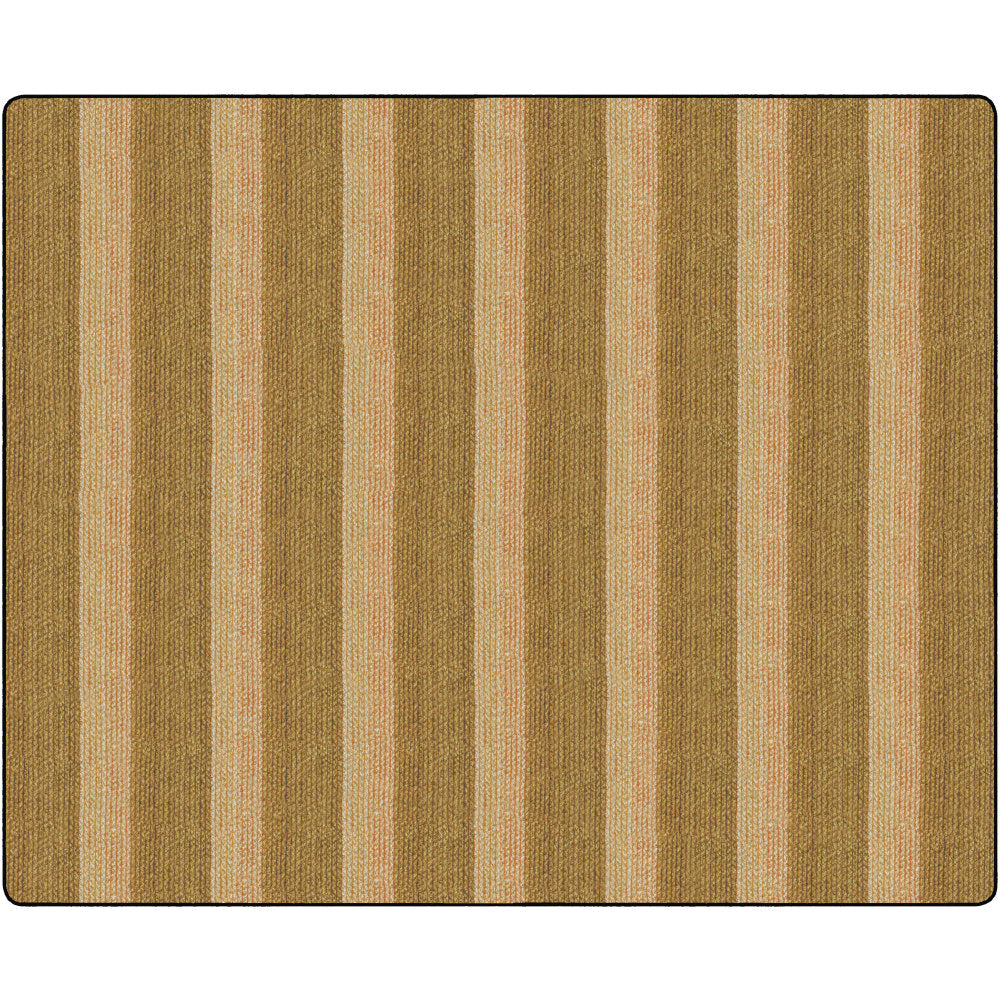 Flagship Carpets Basketweave Stripes Classroom Rug, 10 1/2ft x 13 3/16ft, Brown