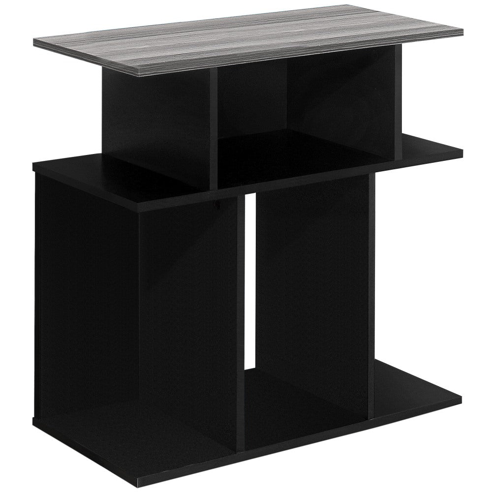 Monarch Specialties Justin Accent Table, 23-3/4inH x 23-3/4inW x 11-3/4inD, Black/Gray