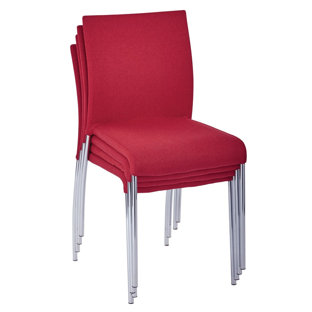 Ave Six Conway Stacking Chairs, Cranapple/Silver, Set Of 4