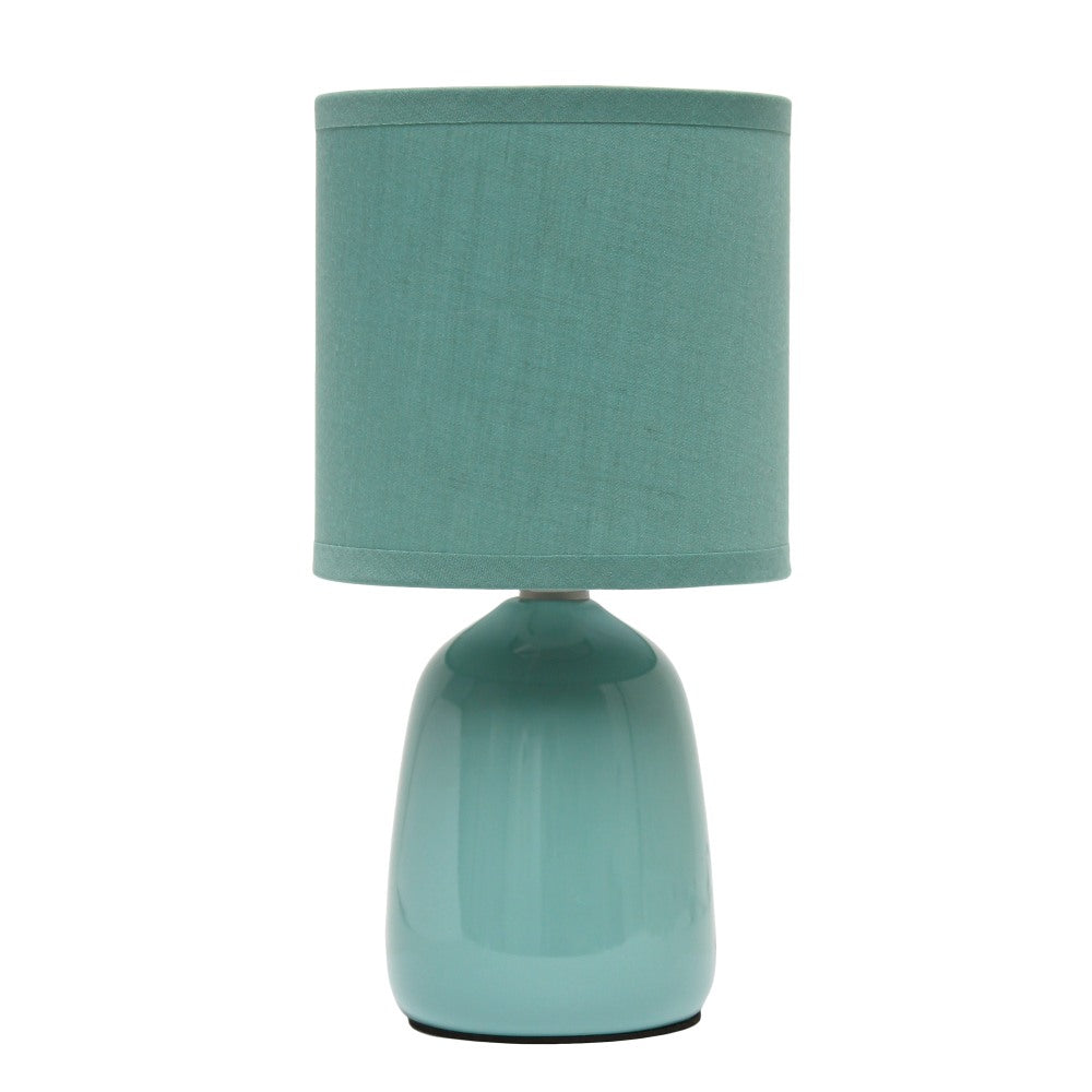 Simple Designs Thimble Base Table Lamp, 10-1/16inH, Seafoam Green/Seafoam Green