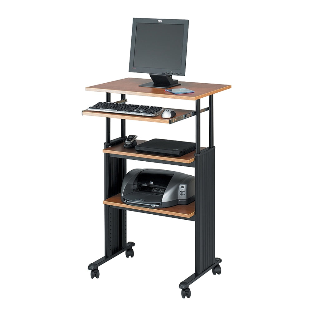 Safco Muv Stand-up Adjustable Height Desk Workstation, 49inH x 22inW x 29inD, Medium Oak