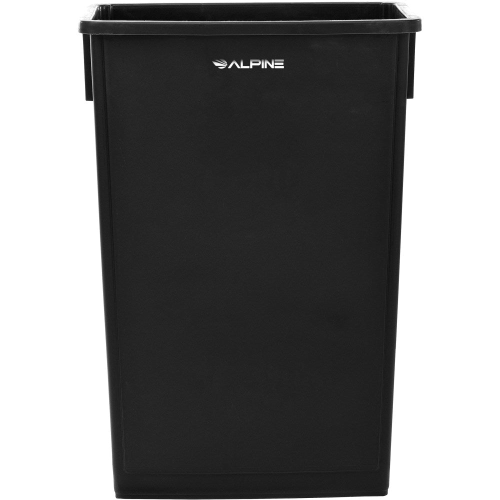 Alpine Rectangular Polypropylene Slim Trash Can, 23 Gallons, Black