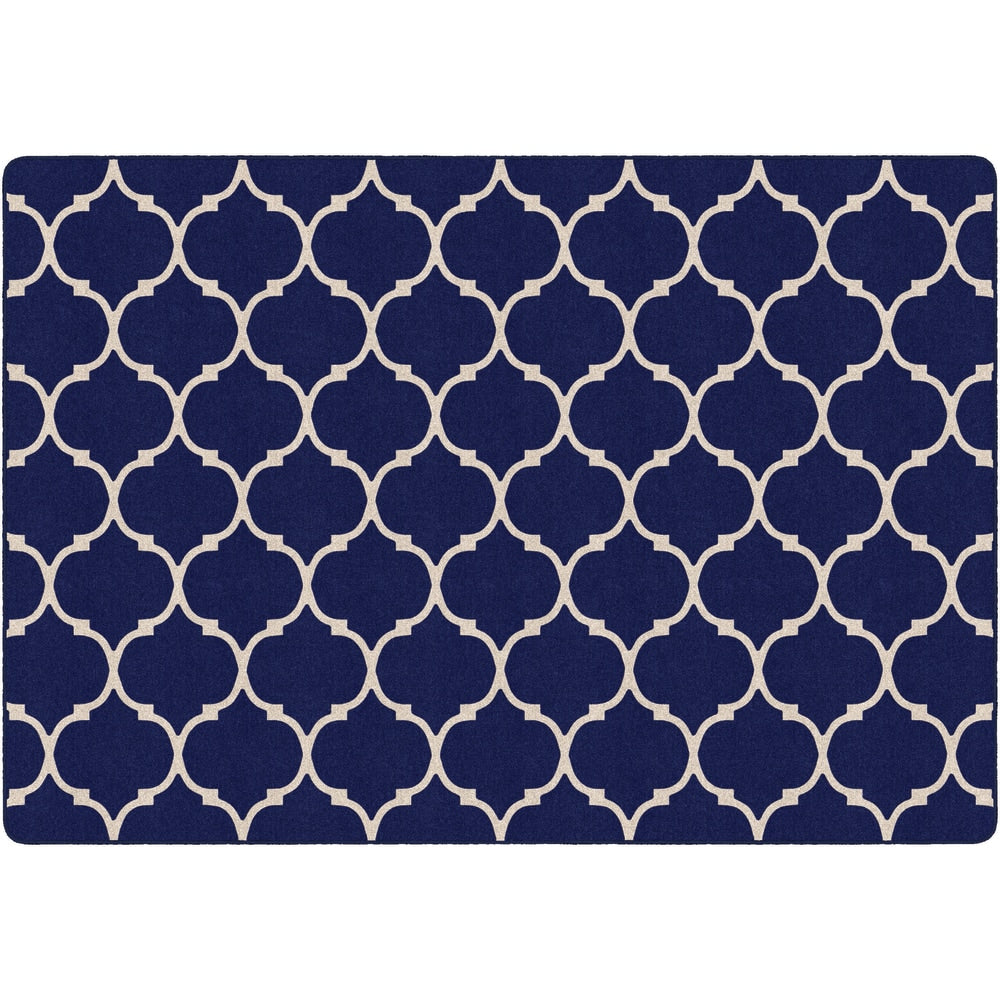 Flagship Carpets Moroccan Trellis Rectangular Rug, 100in x 144in, Blue