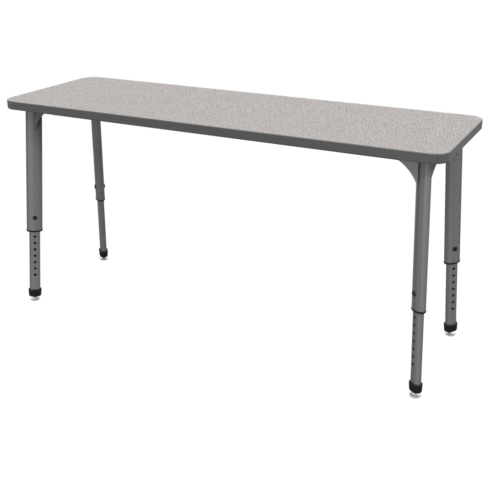 Marco Group Apex Series Adjustable Rectangle 60inW Student Desk, Gray Nebula/Gray