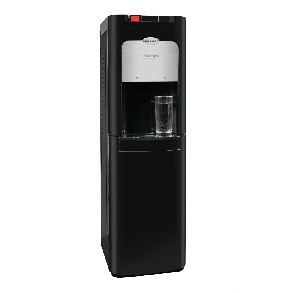Igloo Hot & Cold Self-Cleaning Bottom-Load Water Dispenser, 5 Gallon, Black/Stainless
