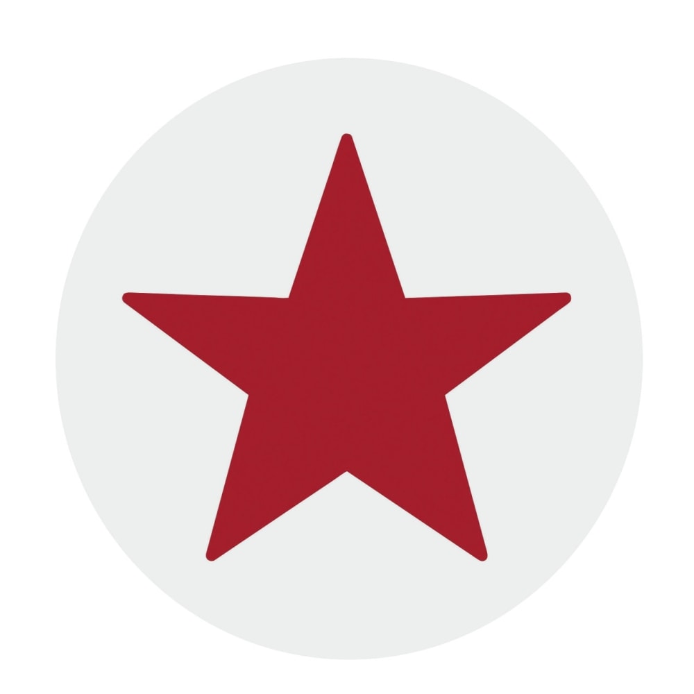 AccuStamp Pre-Inked Round Stamp, Star, Red