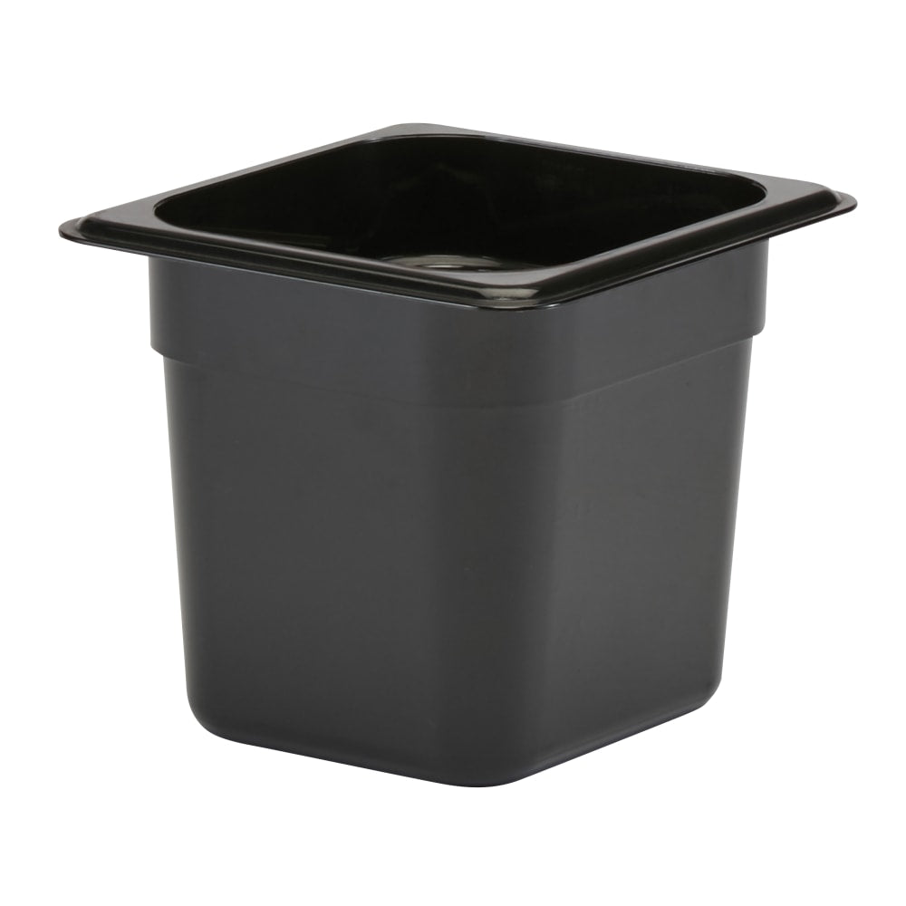 Cambro Camwear GN 1/6 Size 6in Food Pans, 6inH x 6-3/8inW x 7inD, Black, Set Of 6 Pans