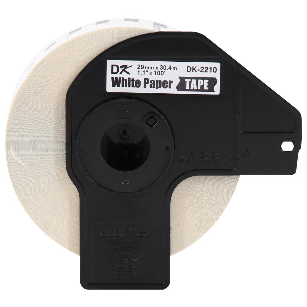Brother DK2210 Continuous-Length Paper Tape, 1 1/7in x 100ft, White