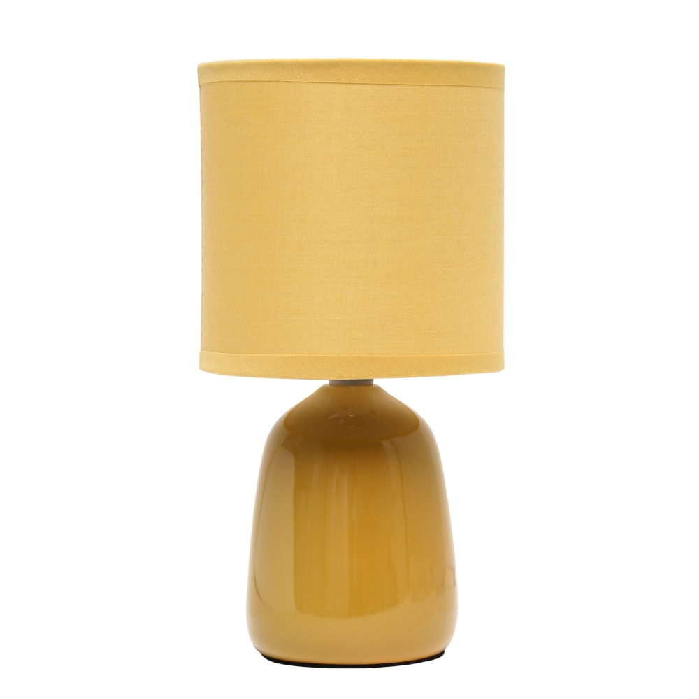 Simple Designs Thimble Base Table Lamp, 10-1/16inH, Mustard Yellow/Mustard Yellow