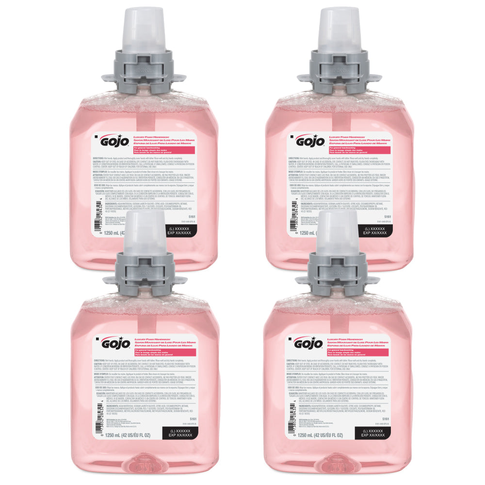 GOJO FMX-12 Luxury Foam Hand Wash Soap, Cranberry Scent, 42.27 Oz, Carton Of 4 Bottles
