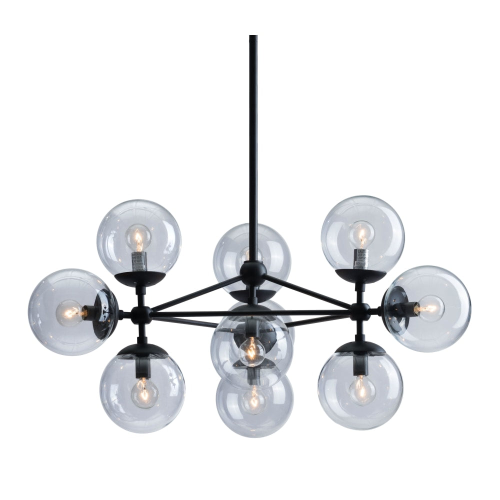 Zuo Modern Belfast Ceiling Lamp, 16 1/2inW, Clear/Black