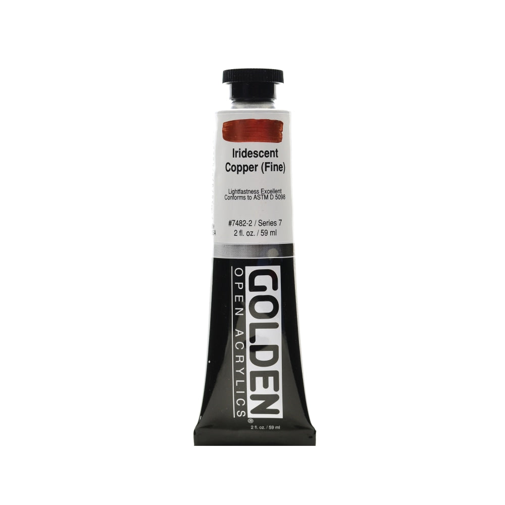 Golden OPEN Acrylic Paint, 2 Oz Tube, Iridescent Copper (Fine)
