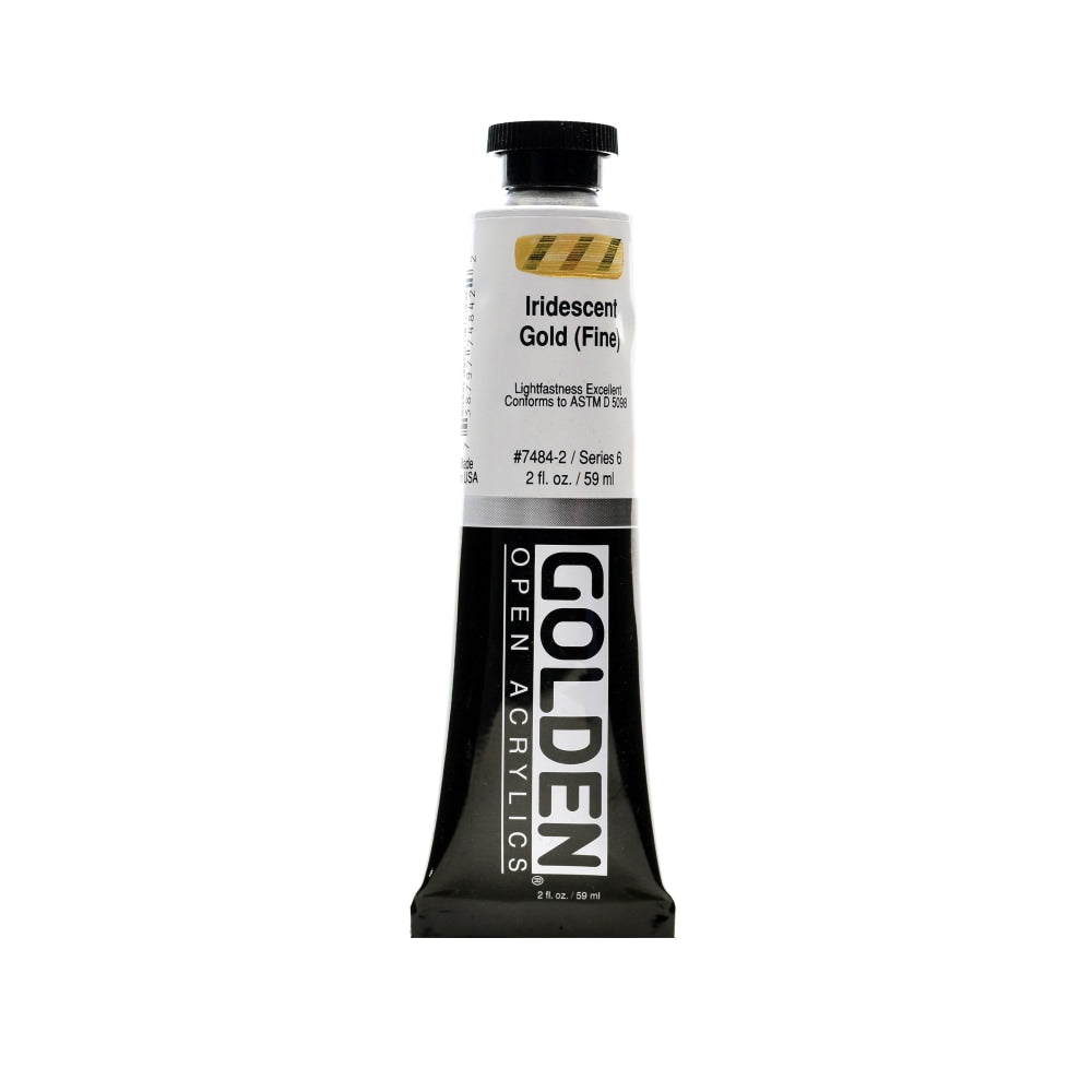 Golden OPEN Acrylic Paint, 2 Oz Tube, Iridescent Gold (Fine)