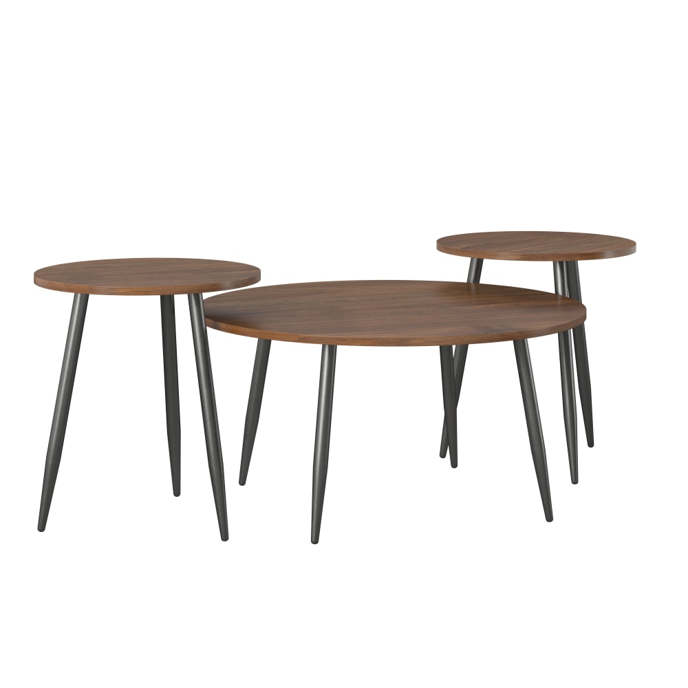 Ameriwood Home Morley 3-Piece Coffee Table And End Table Set, Walnut