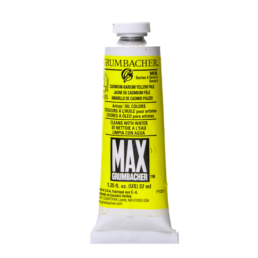 Grumbacher Max Water Miscible Oil Colors, 1.25 Oz, Cadmium Barium Yellow Pale