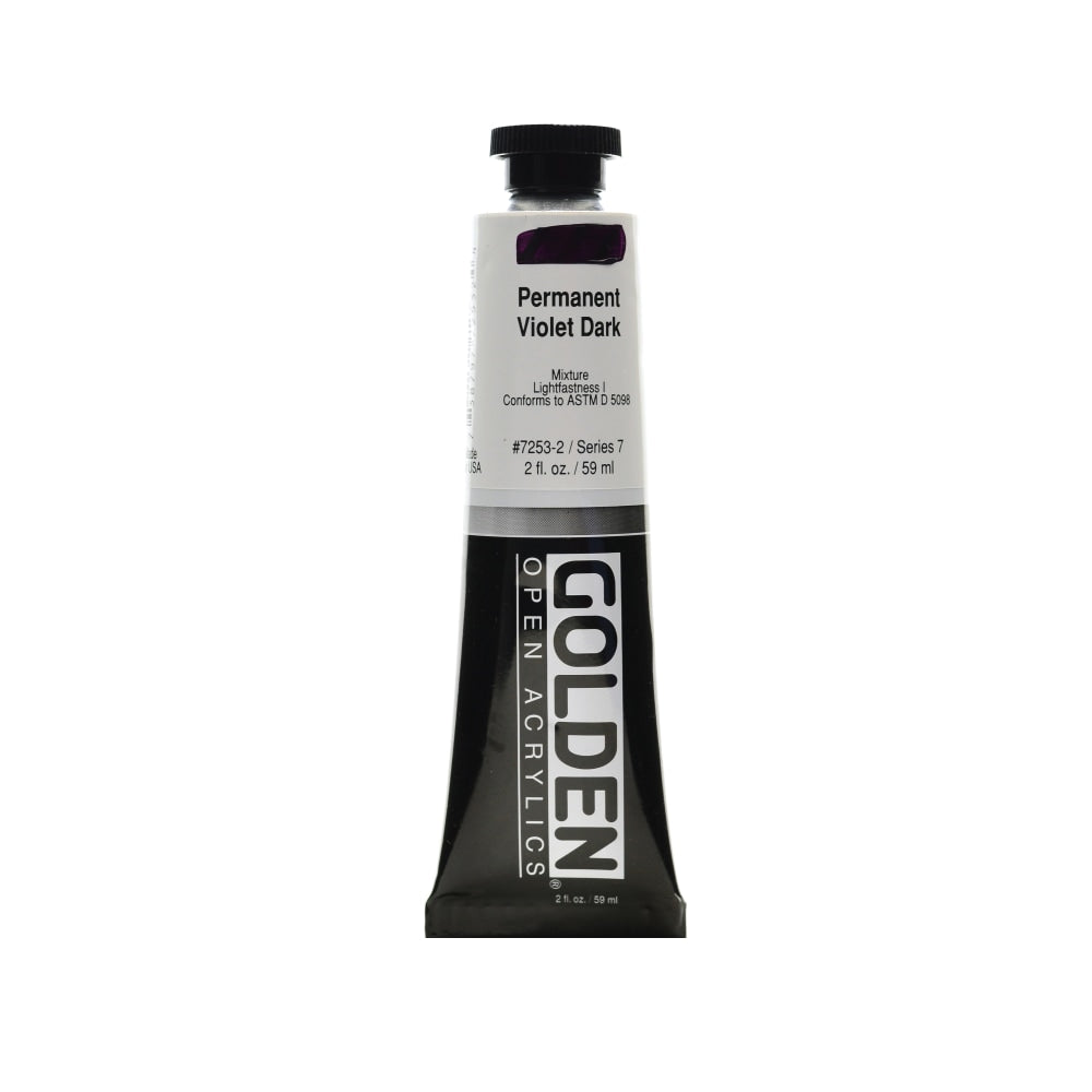 Golden OPEN Acrylic Paint, 2 Oz Tube, Permanent Violet Dark