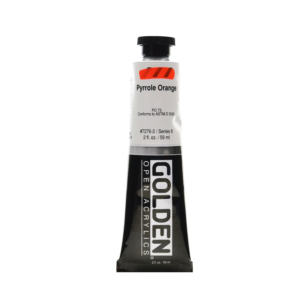 Golden OPEN Acrylic Paint, 2 Oz Tube, Pyrrole Orange