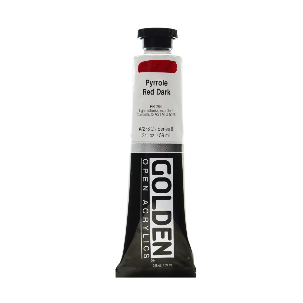 Golden OPEN Acrylic Paint, 2 Oz Tube, Pyrrole Red Dark