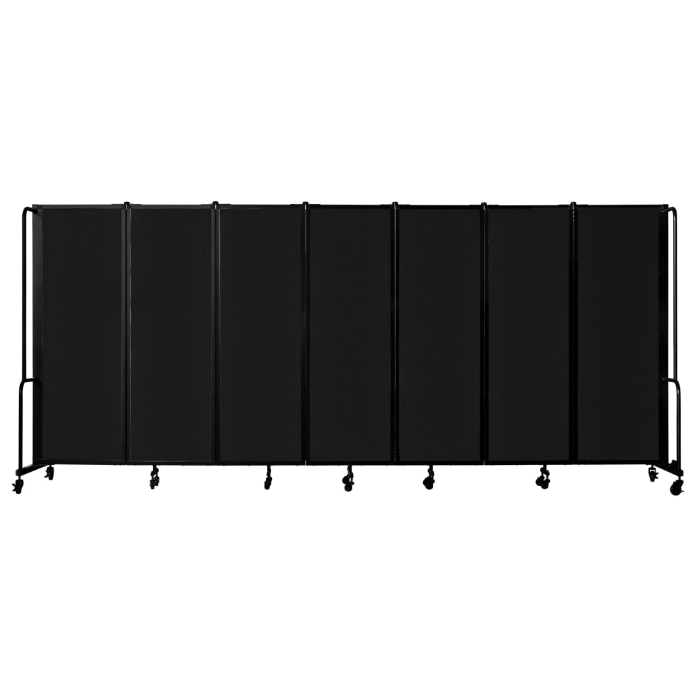 National Public Seating Room Divider, 7-Section, 72inH x 27inW x 164inD, Black