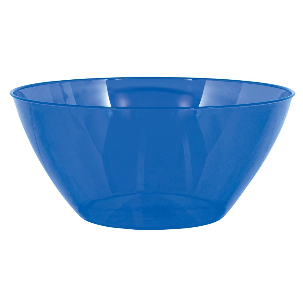 Amscan 5-Quart Plastic Bowls, 11in x 6in, Bright Royal Blue, Set Of 5 Bowls