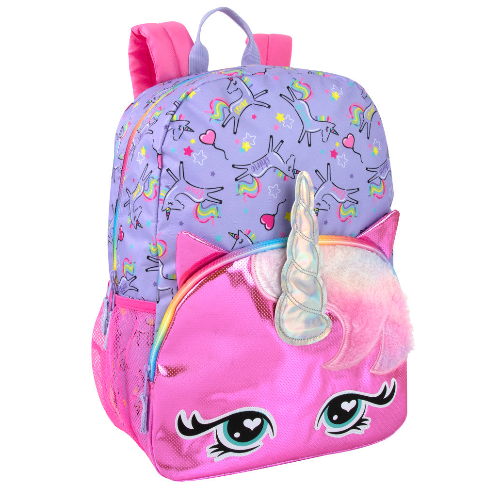 Trailmaker Embellished Unicorn Head Backpack, Pink