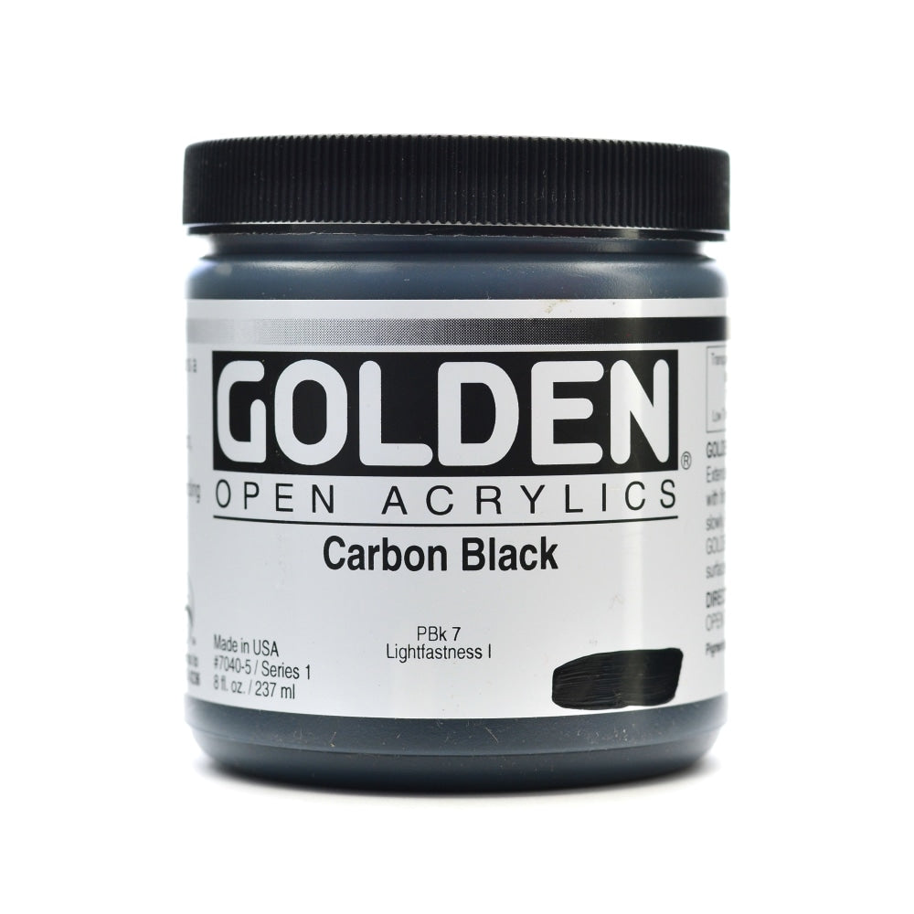 Golden OPEN Acrylic Paint, 8 Oz Jar, Carbon Black