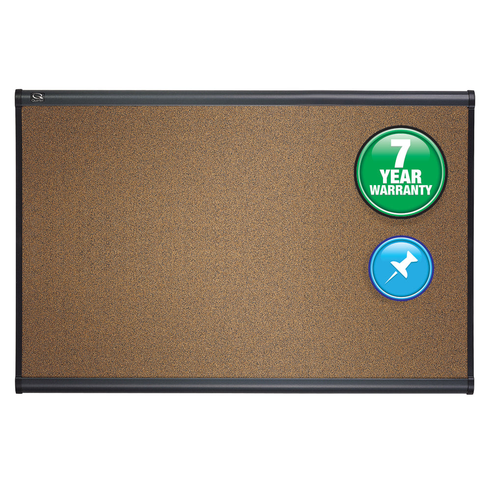 Quartet Select Prestige Color Cork Bulletin Board, 24in x 36in, Aluminum Frame With Graphite Finish