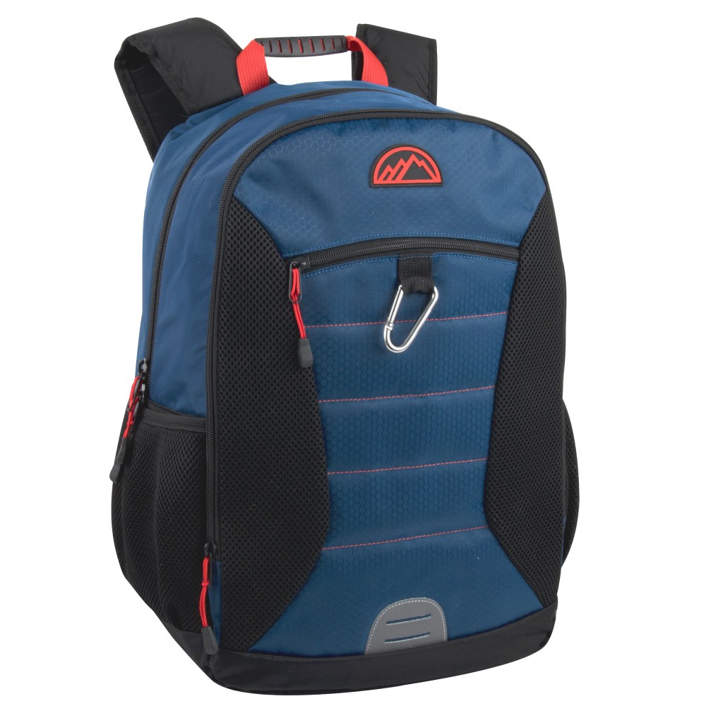 Mountain Edge Double-Section Backpack With 17in Laptop Pocket, Blue/Black