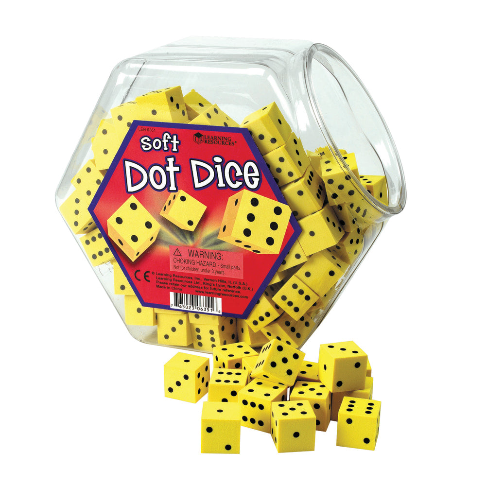 Learning Resources Hands-On Soft Dot Dice, Pack Of 200