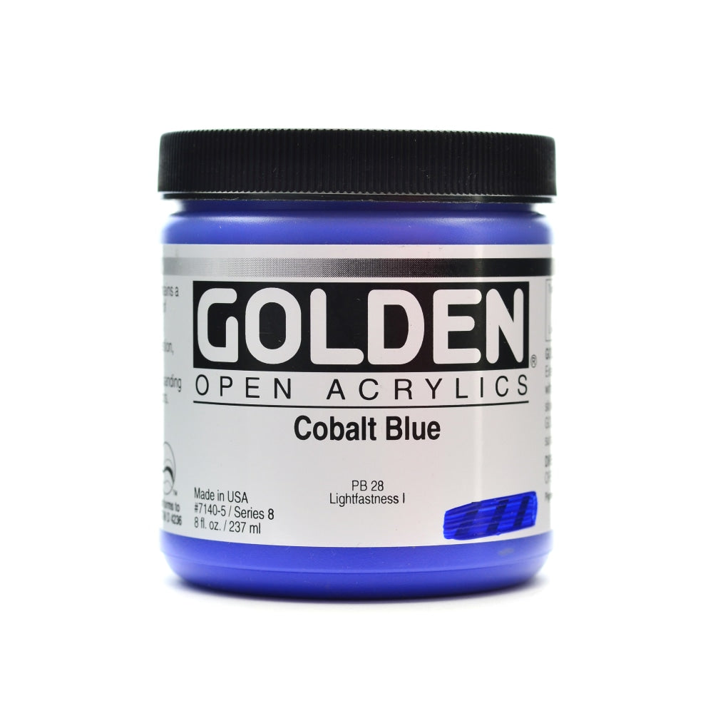Golden OPEN Acrylic Paint, 8 Oz Jar, Cobalt Blue