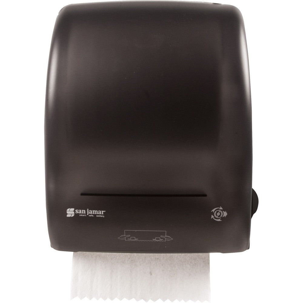 San Jamar Simplicity Essence Roll Towel Dispenser - Touchless Dispenser - 1 x Roll - 15.1in Height x 12.4in Width x 9.3in Depth - Black Pearl - Easy-to-load - 1 Each