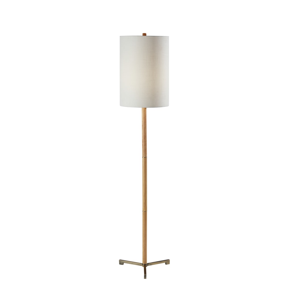 Adesso Maddox Floor Lamp, 62-1/2inH, White/Natural