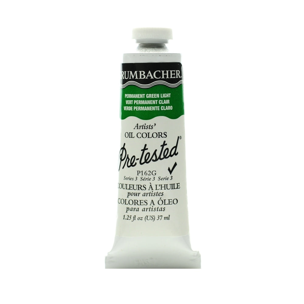Grumbacher P162 Pre-Tested Artists Oil Colors, 1.25 Oz, Permanent Green Light, Pack Of 2