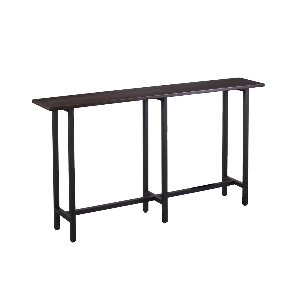 SEI Furniture Hendry Console Table, 30inH x 54inW x 10inD, Espresso/Matte Black