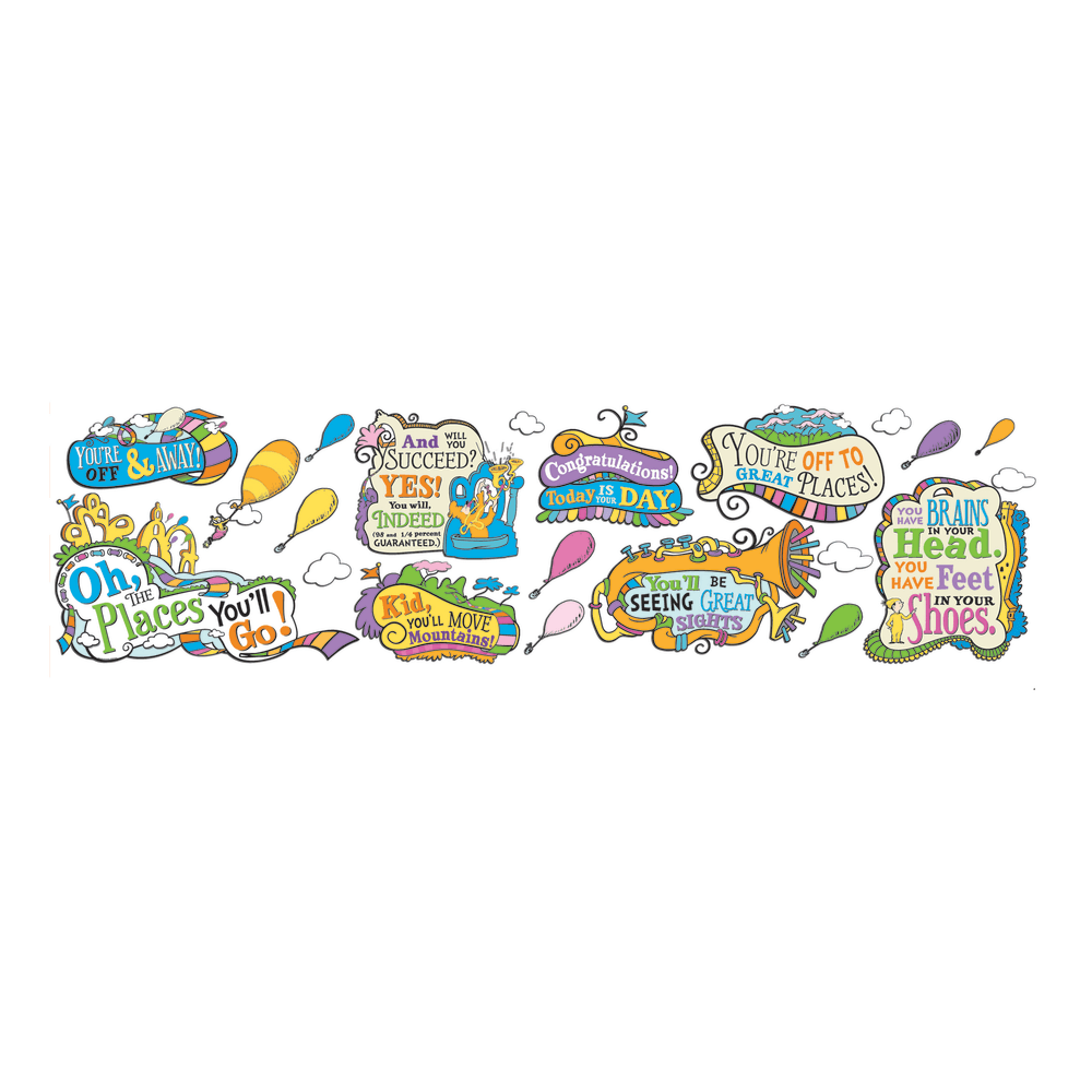 Eureka Dr. Seuss Oh The Places You will Go Bulletin Board Set, Multicolor