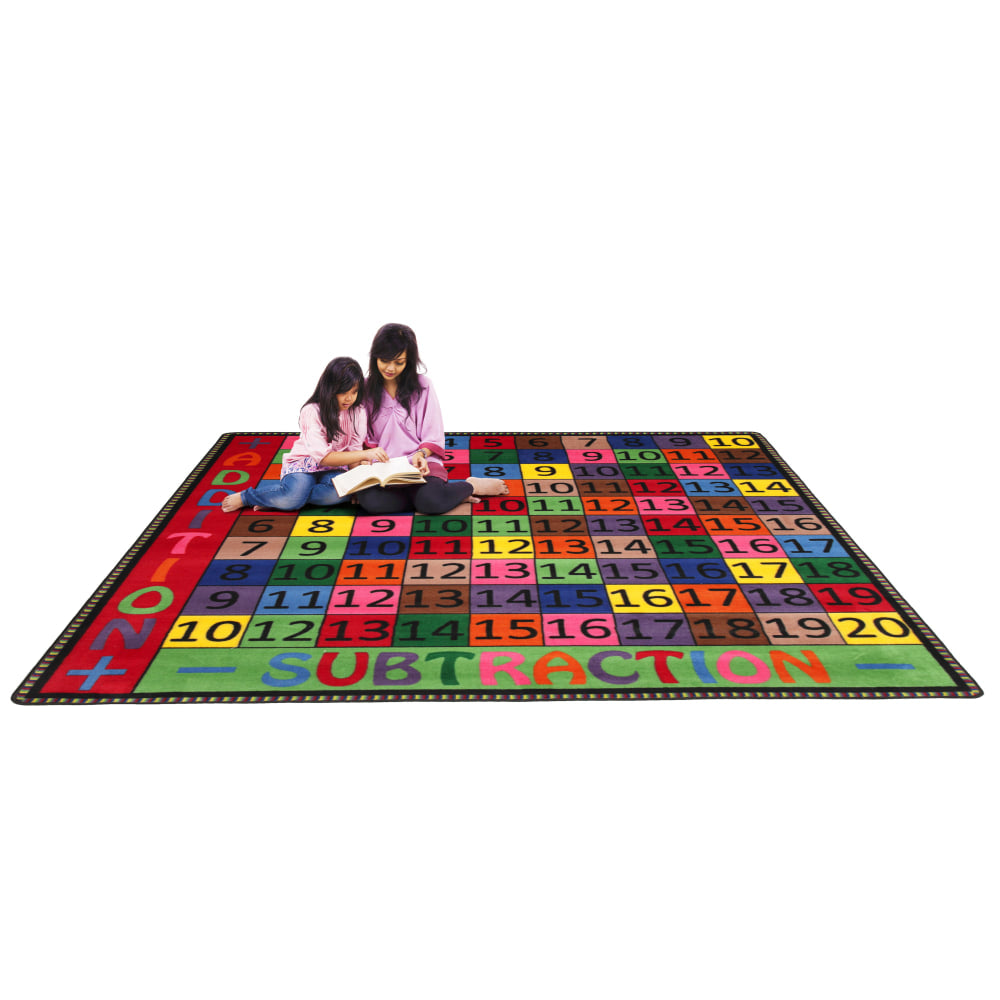 Flagship Carpets Addition And Subtraction Rug, 4ft x 4ft, Multicolor