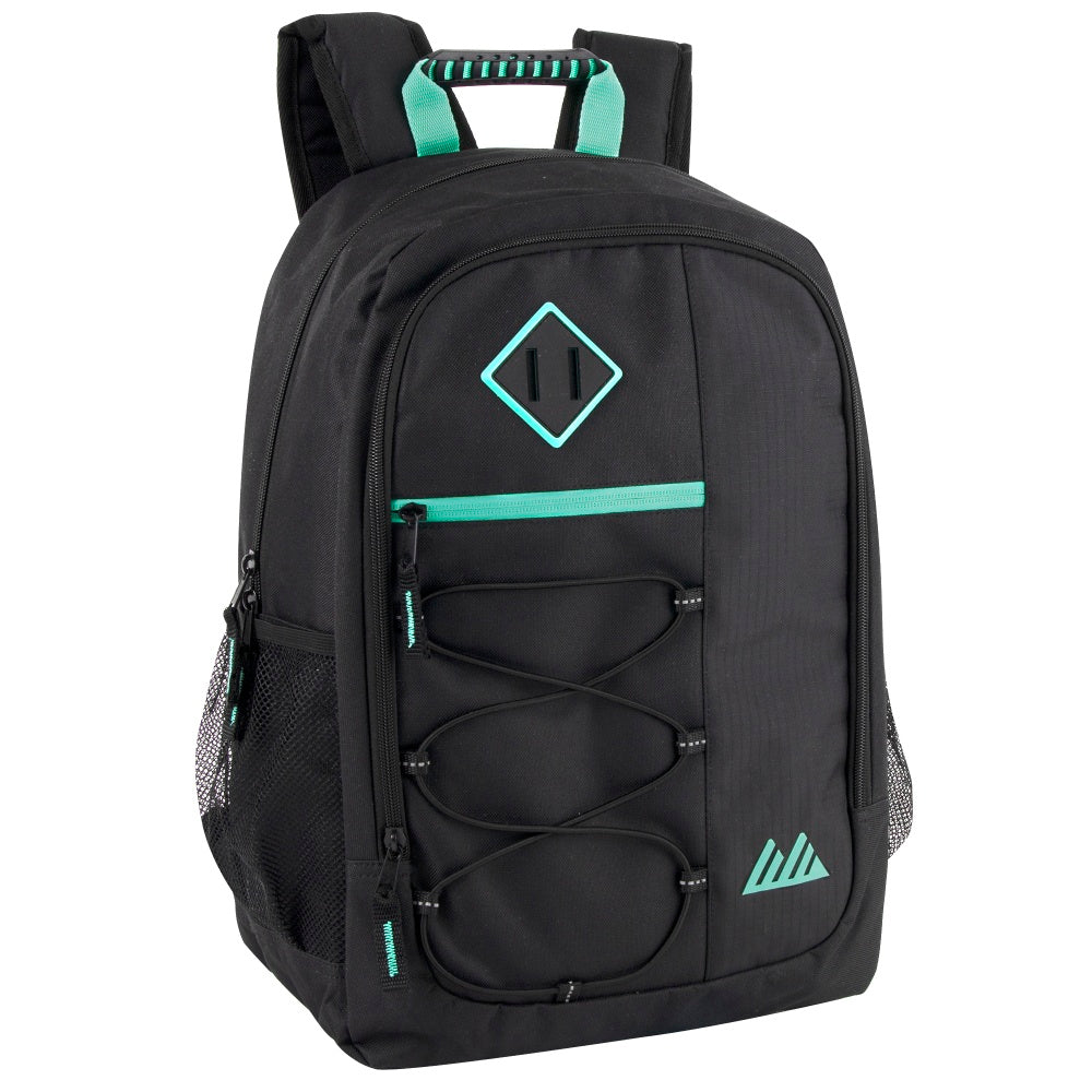 Summit Ridge Bungee Backpack With 17in Laptop Pocket, Black