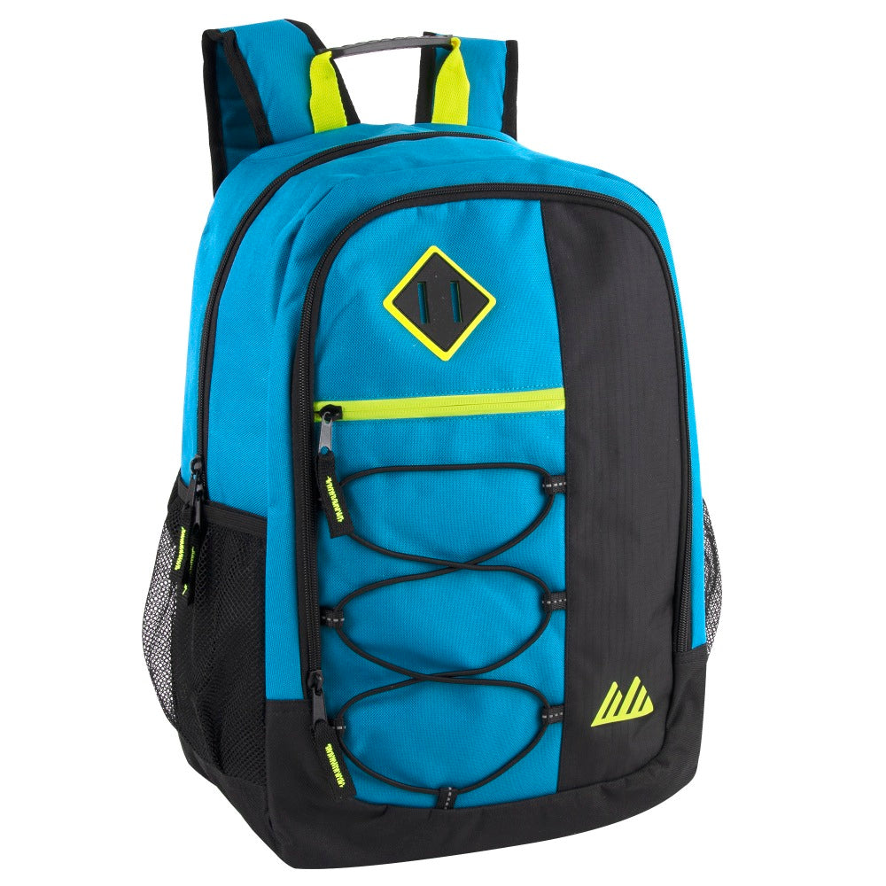 Summit Ridge Bungee Backpack With 17in Laptop Pocket, Blue