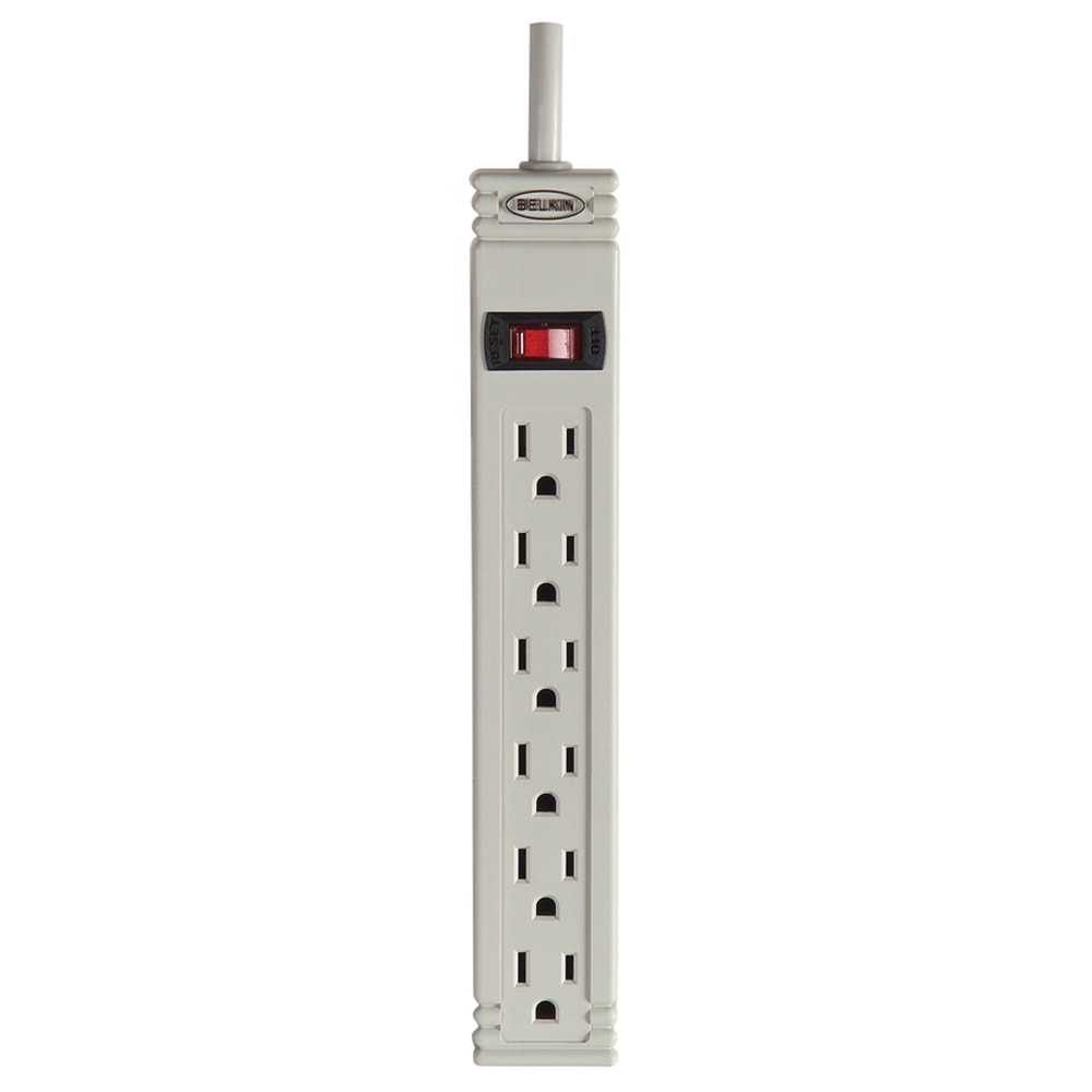 Belkin Surge Protector, 6 Outlets, 3ft Cord, 300 Joules, White