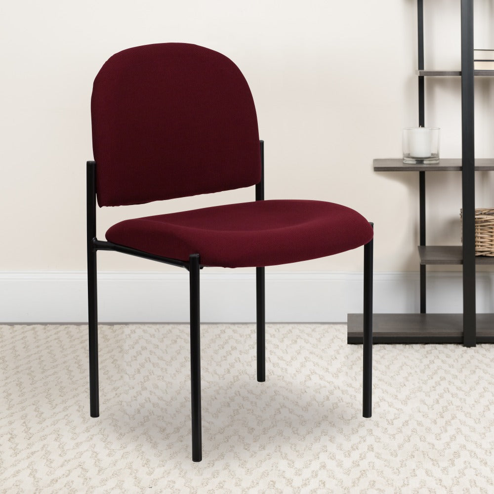Flash Furniture Comfortable Stackable Side Chair, Burgundy/Black