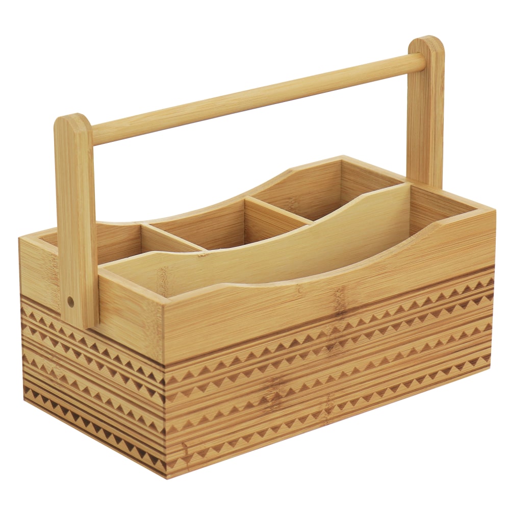 Gibson Home Sadler Portable Utensil Caddy, 7-11/16in x 11in x 5-11/16in, Brown