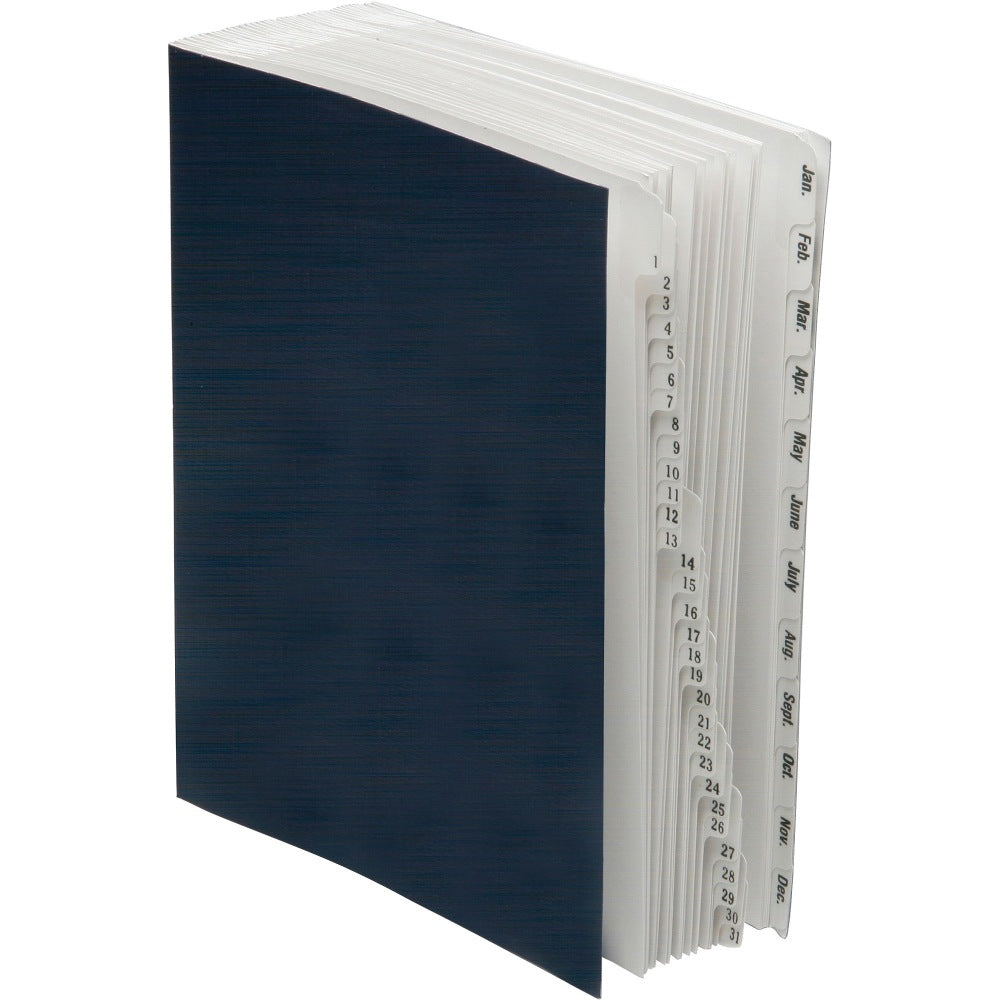 SKILCRAFT Daily/Monthly Expanding Desk File Sorter - Desktop - Recycled - Blue, Clear Exterior, Interior - Acrylic - 1Each