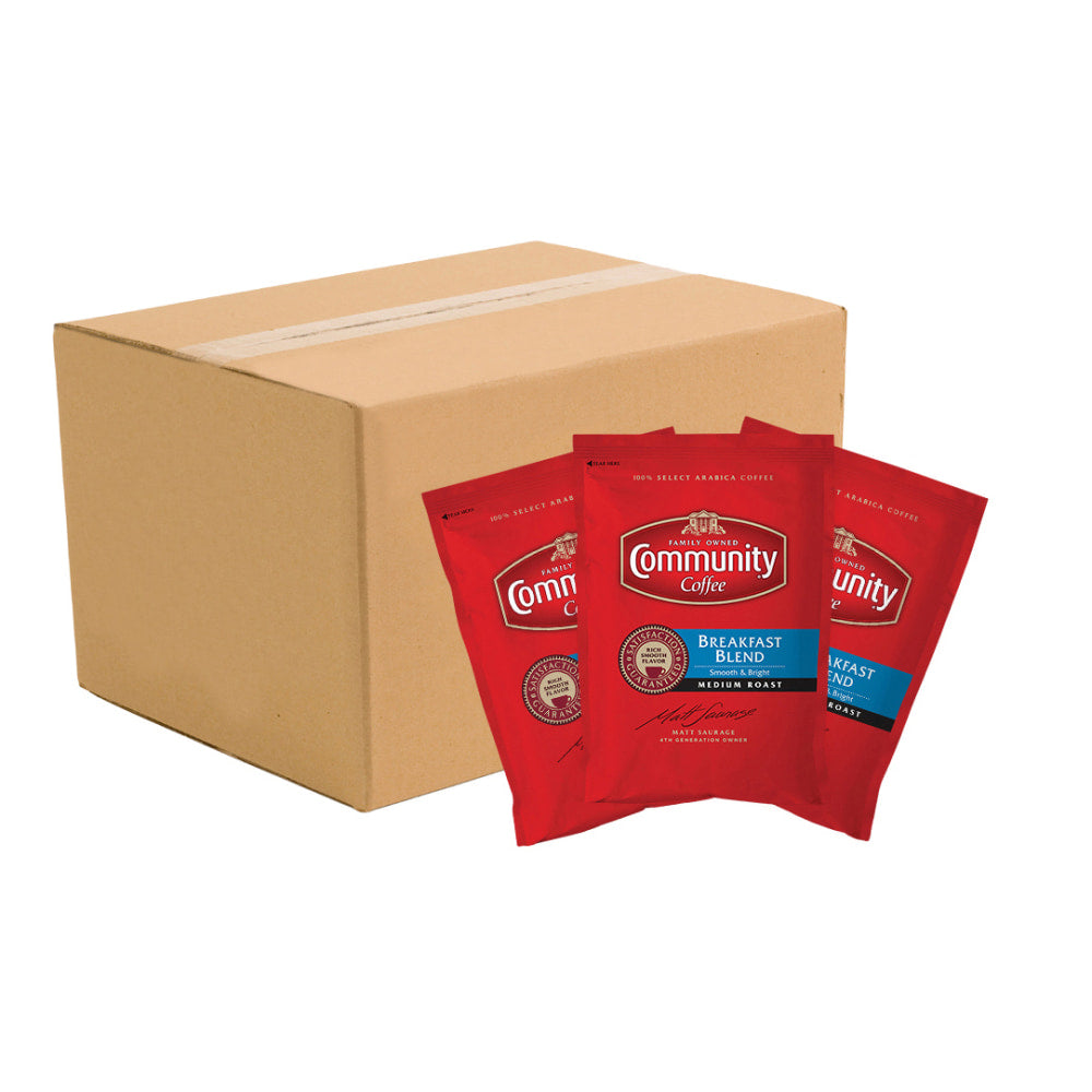 Community Coffee Arabica Single-Serve Coffee Packets, Breakfast Blend, Carton Of 20