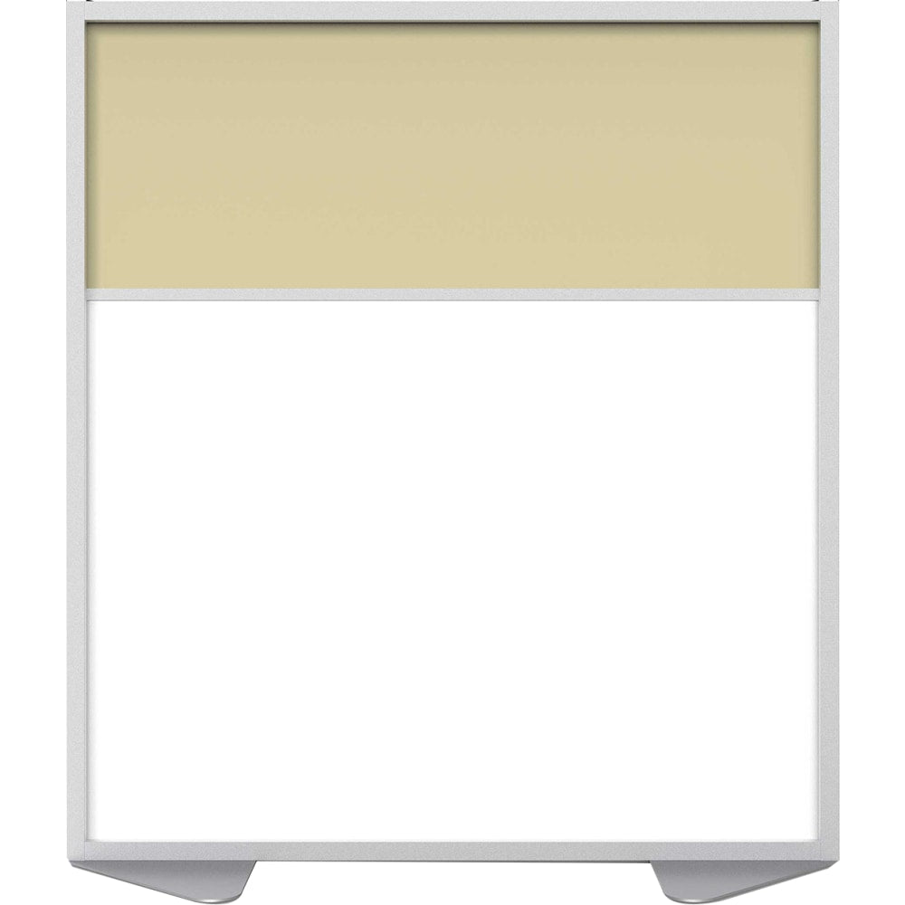 Ghent Floor Partition With Aluminum Frame, 53-7/8inH x 48inW x 2inD, White/Caramel