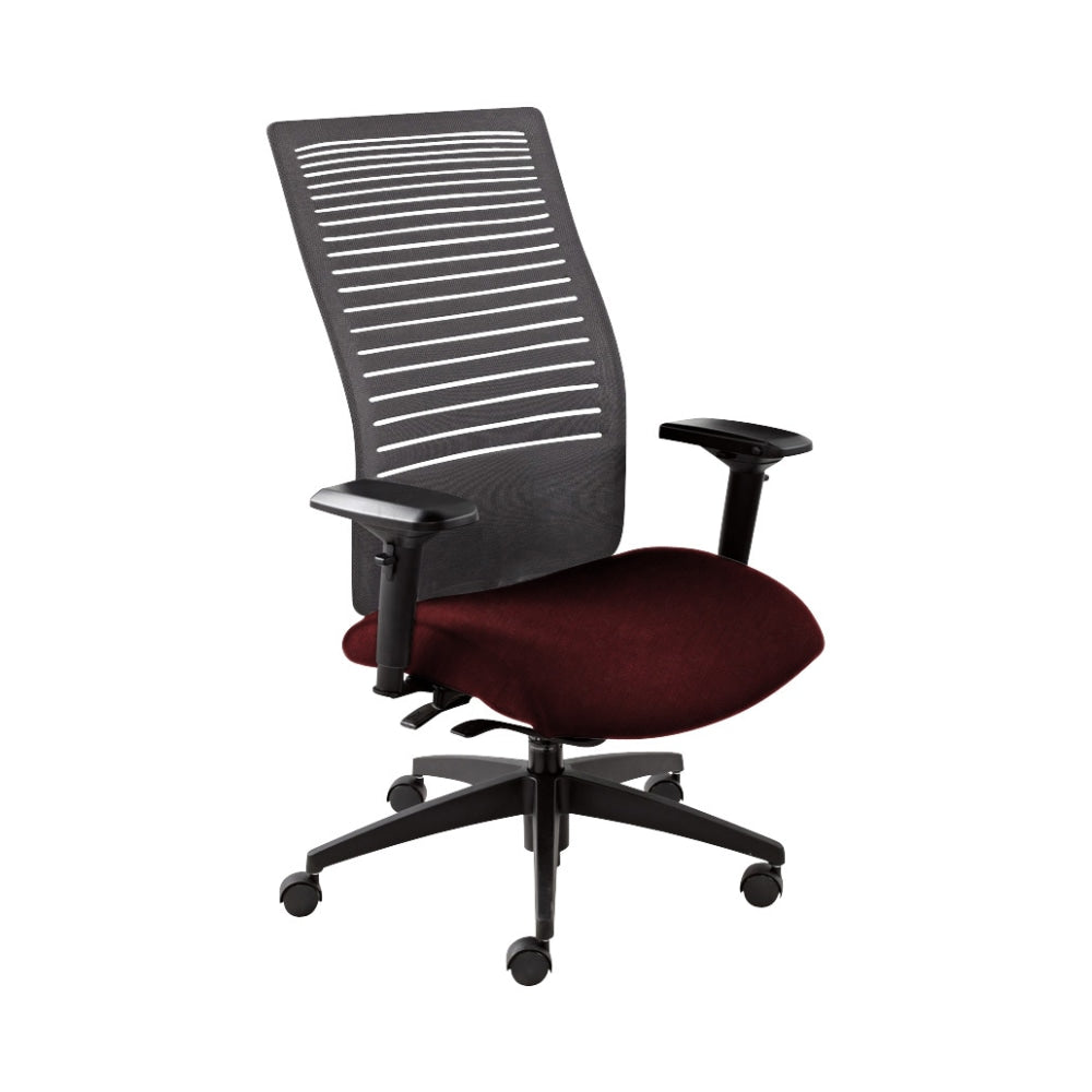 Global Loover Weight-Sensing Synchro Chair, High-Back, 42inH x 25 1/2inW x 24inD, Red Rose/Black