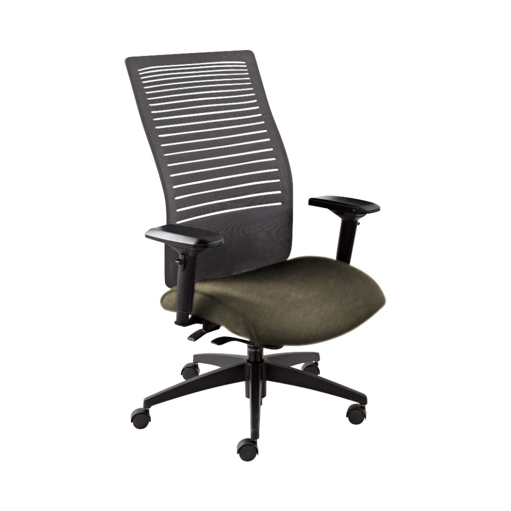 Global Loover Weight-Sensing Synchro Chair, High-Back, 42inH x 25 1/2inW x 24inD, Sandcastle/Black