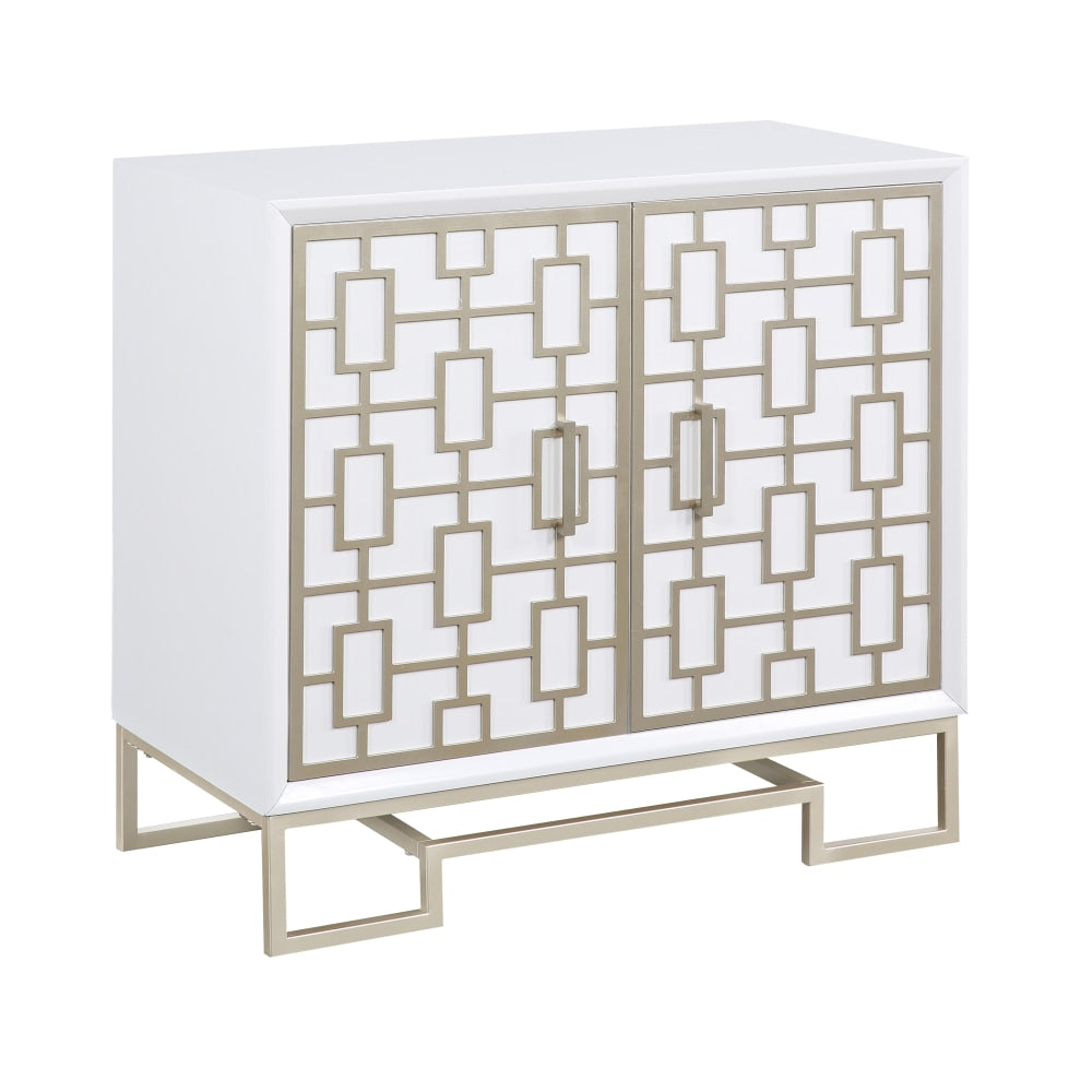 Coast to Coast Alma Cabinet, 34inH x 36inW x 18inD, Dreamy White/Champagne Lights