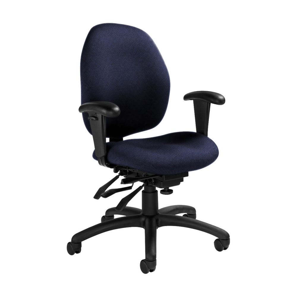 Global Malaga Multi-Tilter Chair, Mid-Back, 37inH x 26inW x 24inD, Midnight/Black