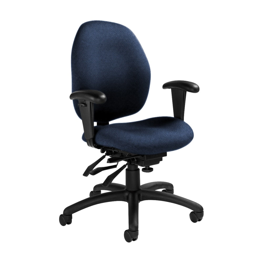 Global Malaga Multi-Tilter Chair, Mid-Back, 37inH x 26inW x 24inD, Admiral/Black